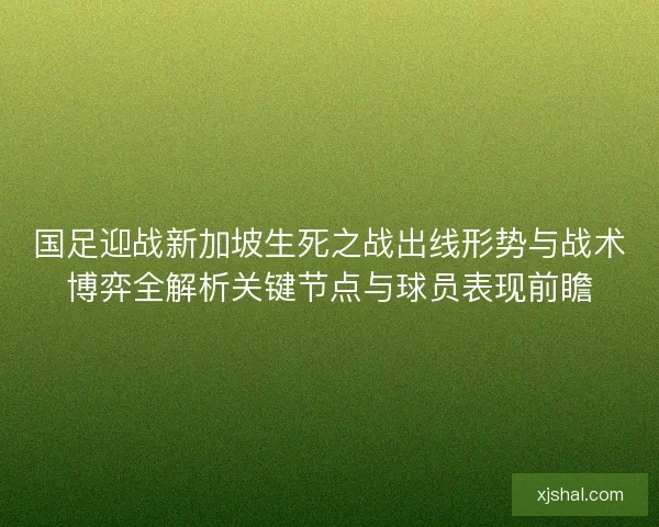 国足迎战新加坡生死之战出线形势与战术博弈全解析关键节点与球员表现前瞻 国足迎战新加坡生死之战出线形势与战术博弈全解析关键节点与球员表现前瞻