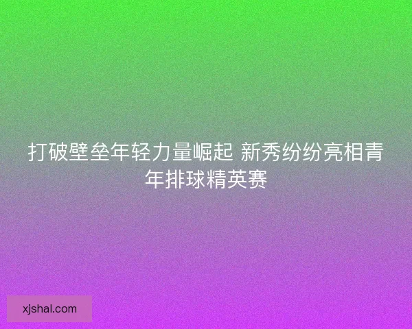 打破壁垒年轻力量崛起 新秀纷纷亮相青年排球精英赛